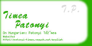 timea patonyi business card